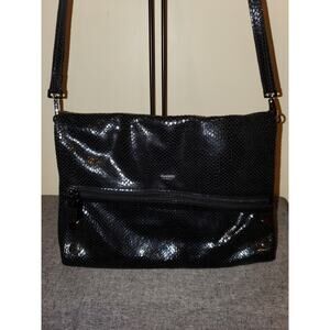 Hammitt VIP Reptilian Patent Leather Foldover Medium Shoulder Bag